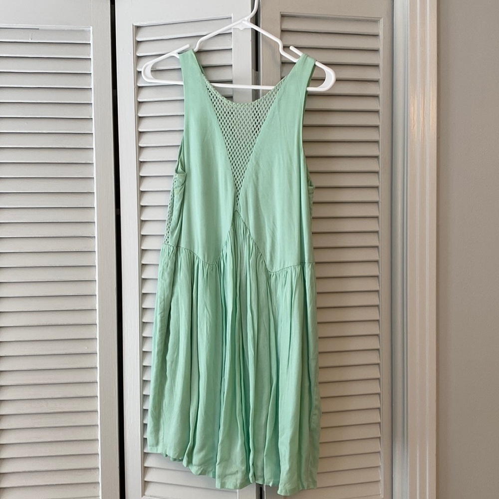 Mint green mink pink dress